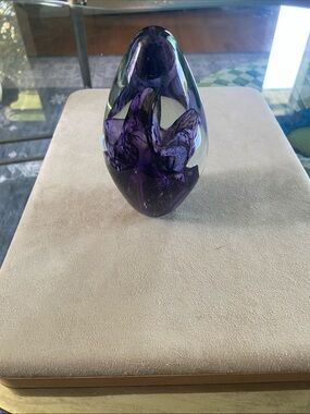 ROBERT EICKHOLT Ovoid Art Glass Paperweight